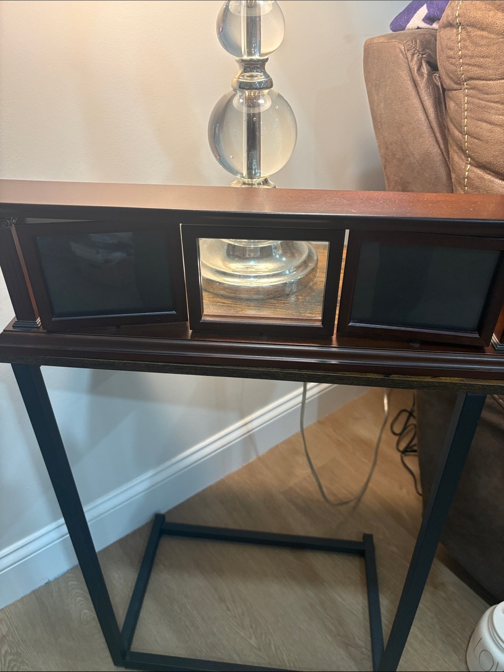 Classic Dark Brown Three-Opening Picture Frame - Picture 3 of 3